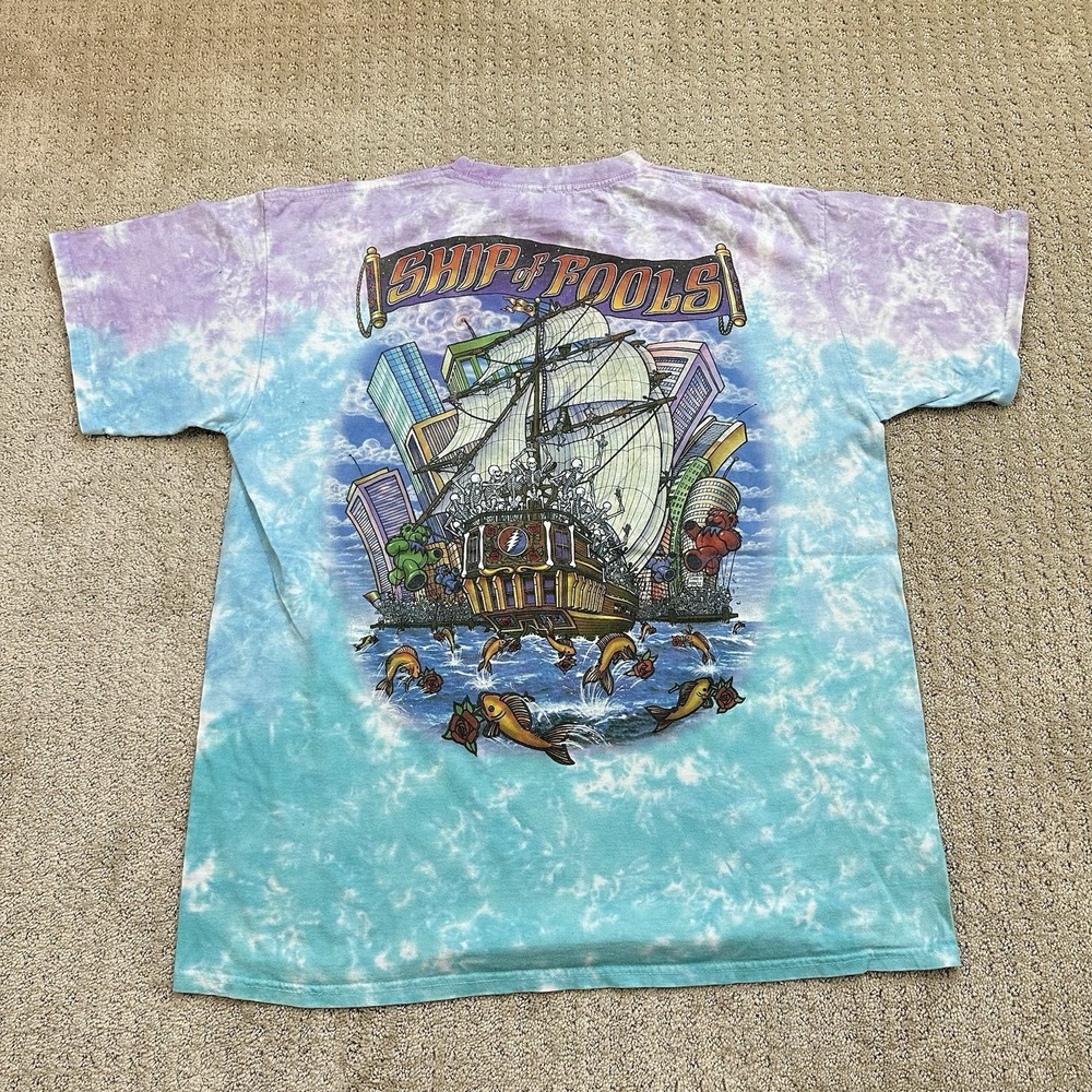 Vintage Grateful Dead Ship of Fools T-Shirt Men's XL Tie Dye Cotton 2001 GDP - Picture 2 of 6